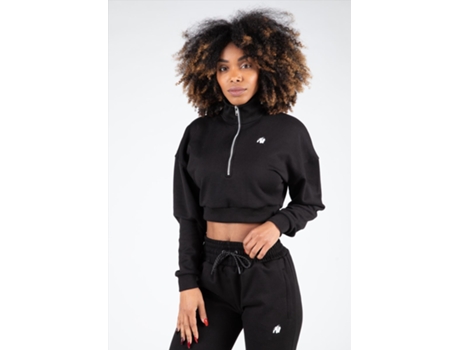 Sudadera Ocala Cropped Half-Zip GORILLA WEAR (Negro - L)