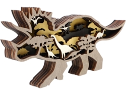 Escultura de dinosaurio de madera, decoración hecha a mano para la oficina o el hogar.