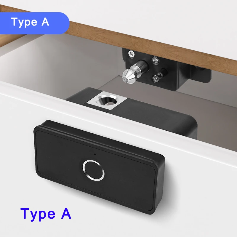 Cerradura Eléctrica Para Cajón De Gabinete Con Huella Dactilar, Sin Llave, Color Negro