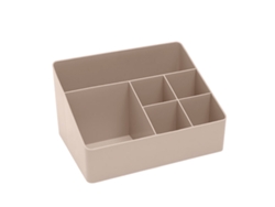 Organizador de maquillaje con divisores para pinceles naranja (23x17x14cm) Kofihety