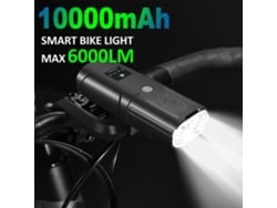 Bikight Farol Inteligente Bicicleta 6000 Lúmens Holofote Potente Bateria Externa 10000mah À Prova D'água Ajuste Automático Intensidade Estrada Mtb