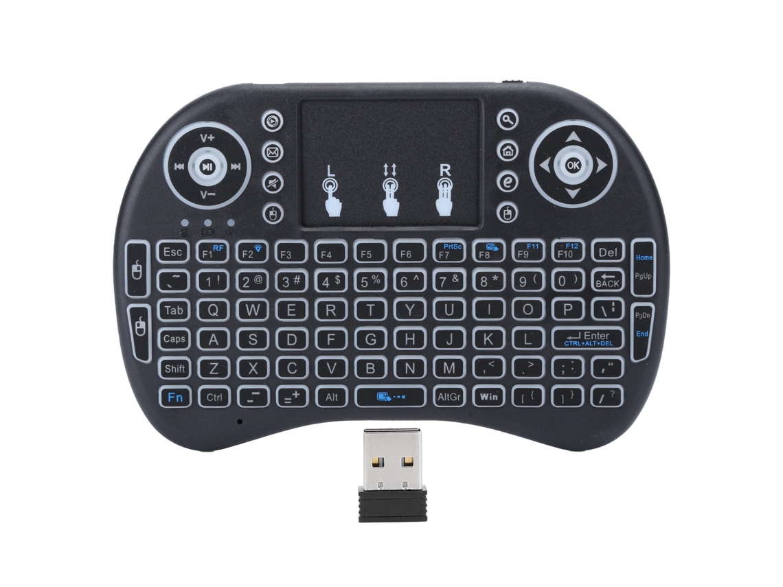 Mini Teclado Inalámbrico Con Retroiluminación Y Panel Táctil Inteligente De 2,4 Ghz Para Pc, Ps3, Xbox 360 Y Tv Box.