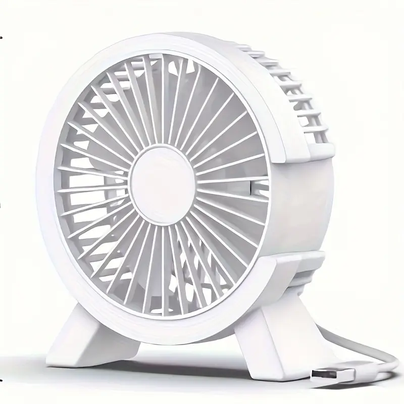 Ventilador de escritorio compacto y ultra silencioso Chrui con alimentación USB, color blanco