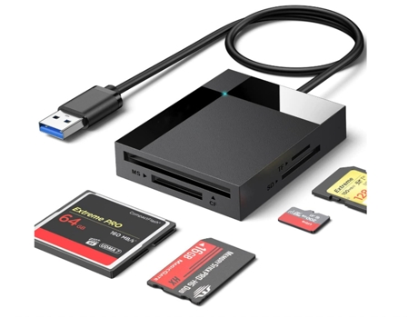 Lector de Tarjetas SD USB 3.0 4 en 1, Adaptador para Tarjetas de Memoria de Cámaras de Alta Velocidad BISBISOUS