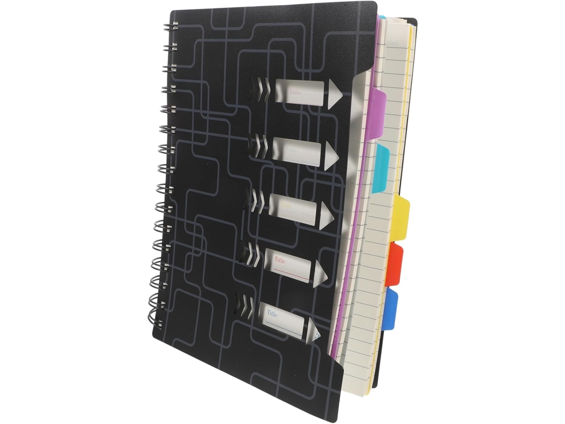 Caderno Espiral Profissional Com Abas, Pautado Para Escritório E Anotações, Multifuncional Etiquetas