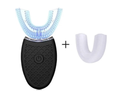 Cepillo de dientes eléctrico sónico para adultos con forma de U, rotación de 360 ​​grados, carga USB y función de limpieza dental. GOKOCO