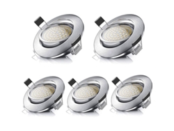 2026altiro-focos Led Empotrables Ajustables Para Techo, 5w, Ultrafinos, 3000k, 470lm, Ip44 (paquete De 5), Clase Energética A++.
