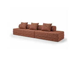 Sofá Modular 3+2 Lugares Convertible Tweed Terracota