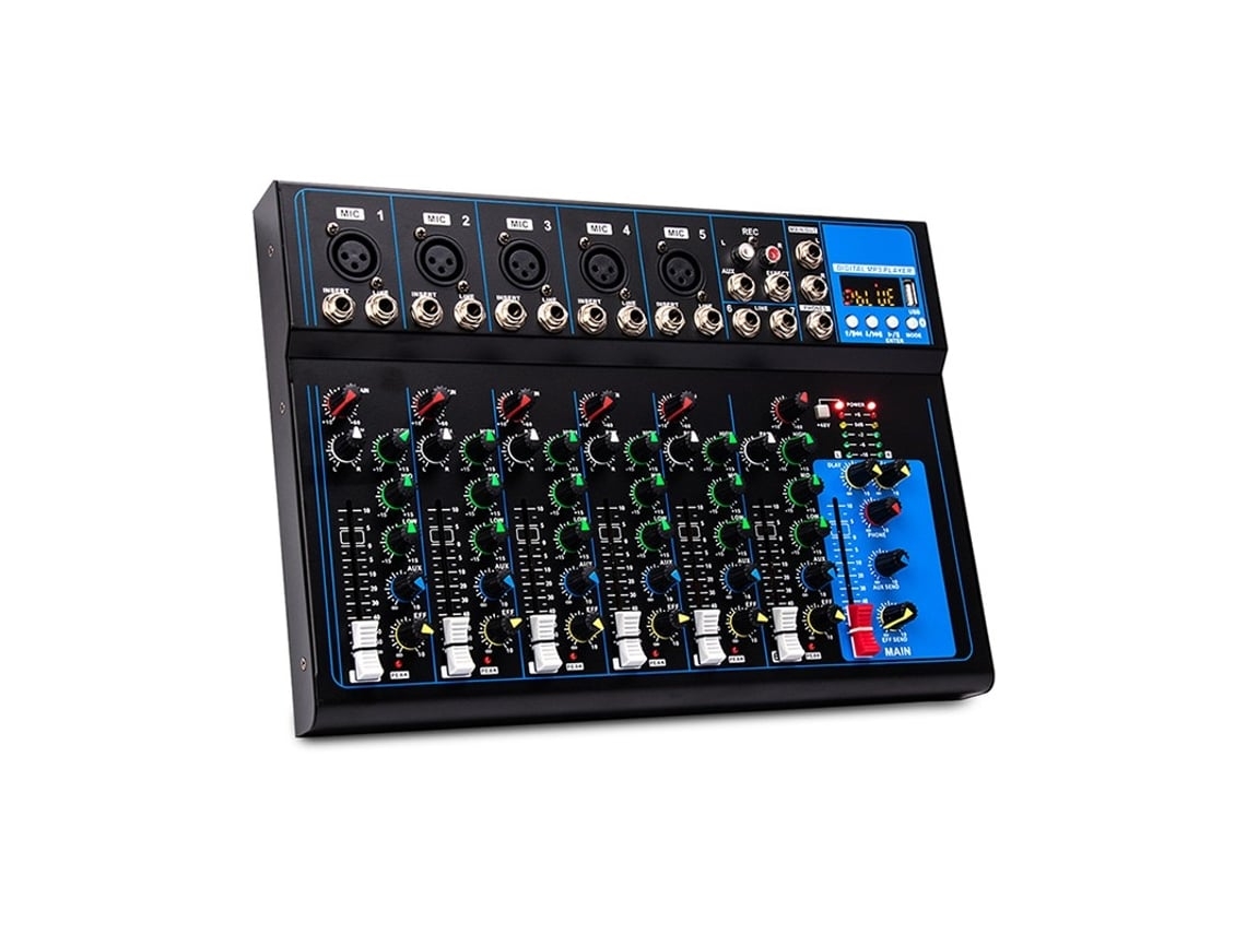 Consola de mezclas de 7 canales y 48 V con soporte Bluetooth*