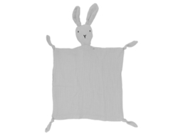Manta De Seguridad Para Bebé, Algodón Suave, Adorable Diseño De Conejo, Gris Claro.
