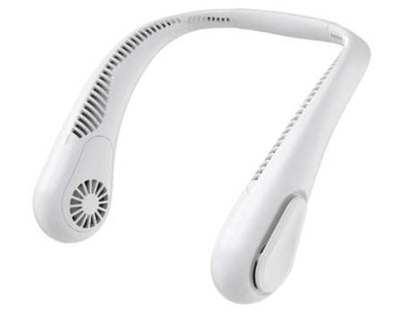 Ventilador de cuello sin aspas Ventilador personal portátil 5000 Mah Ventilador de refrigeración portátil con batería 4 velocidades Blanco BISBISOU...