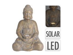 Buda Luz Solar 44 Cm Dorado