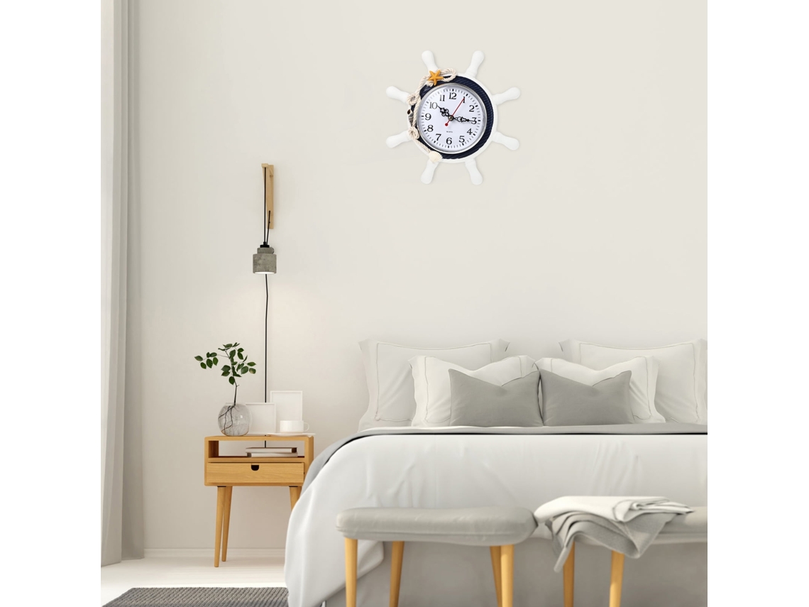 Reloj De Pared De Estilo Mediterráneo Con Mecanismo De Cuerda Decorativo Y Tictac Silencioso (colores Aleatorios).