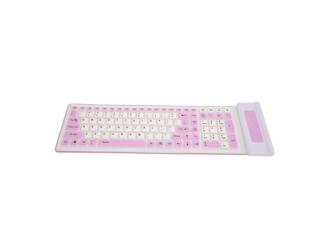 Teclado Inalámbrico De Silicona 2.4g, Plegable, Resistente Al Agua, Silencioso, 107 Teclas Para Pc/portátil