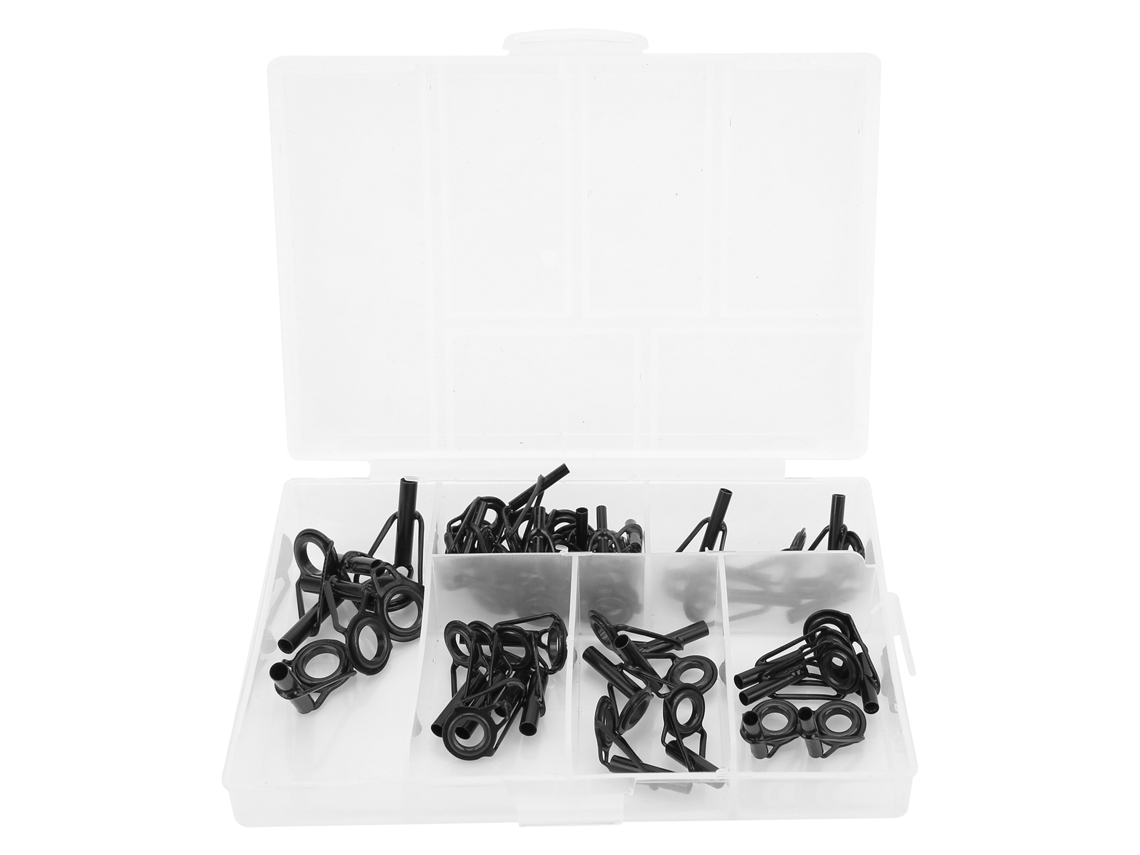 Kit de reparación de puntas de cañas de pescar con 40 piezas, anillo de cerámica, acero inoxidable, accesorios de pesca