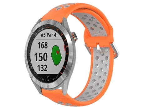 Correa de reloj inteligente para Garmin Approach S40 Correa de reloj deportivo transpirable perforada de silicona de 20 mm (naranja + gris)