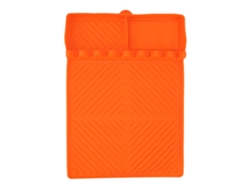 Alfombrilla De Silicona Para Parrilla Con 8 Ranuras, Antideslizante, Resistente Al Calor, Color Naranja.