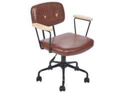 Silla de oficina BELIANI Algerita de Piel sintética Marrón 62x62x87