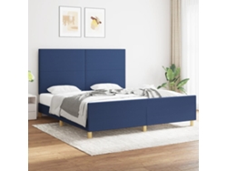 Cama Sin Colchón Tela Azul 180x200 Cm