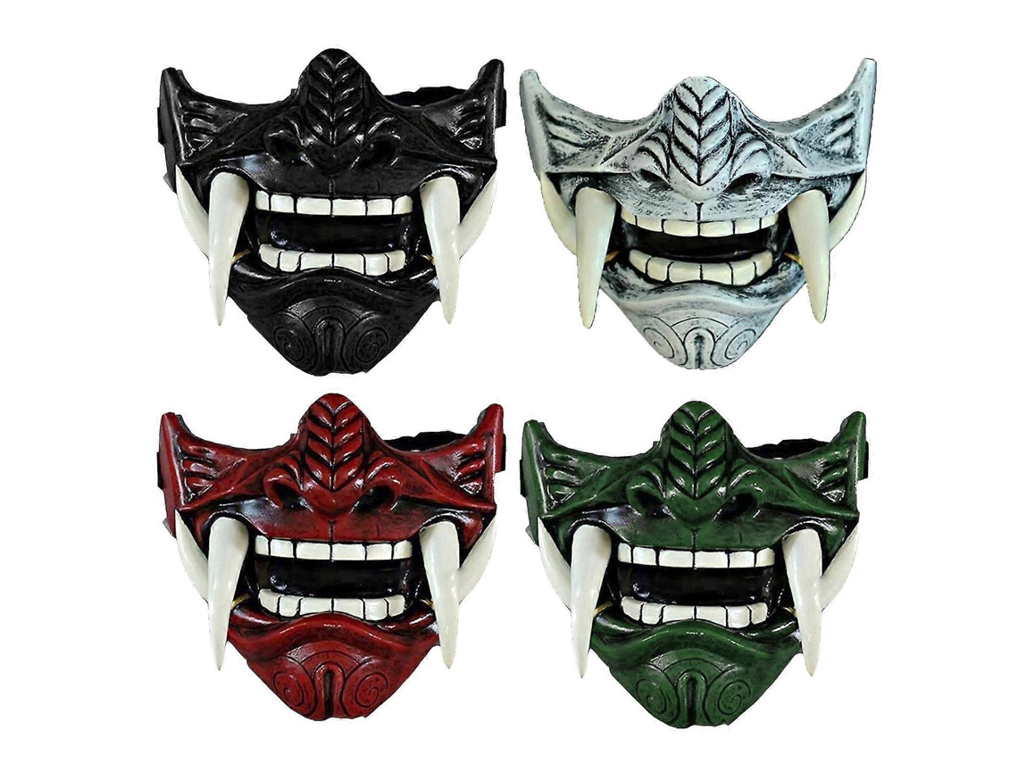 Omni-máscara De Samurai Hannya Noh Kabuki Demonio Oni Para Halloween Carnaval Fiesta De Disfraces Negro