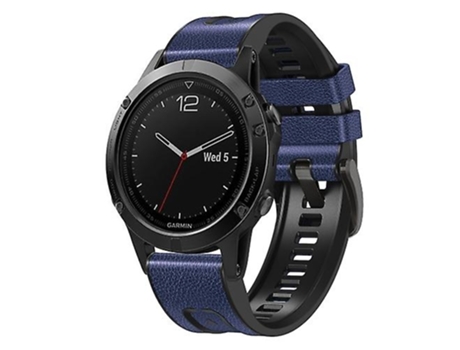 Correa De Reloj Inteligente Para Garmin Fenix 7 Correa De Reloj De Cuero De Silicona De Liberación Rápida Azul Oscuro VENISYMLIS