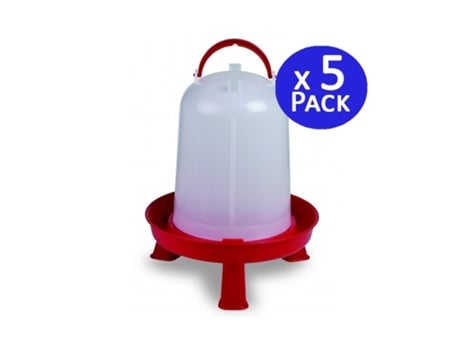 Bebedero Gallinas 8 Litros Rojo 32X37 Cm Pack 5 SUINGA