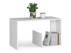 Mesa De Centro Akord Paul Blanco 80 Cm Frente En Color Blanco 80x40x45 Cm