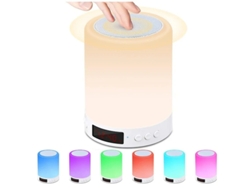 Lámpara de noche con altavoz Bluetooth, reloj despertador con luz LED táctil nocturna, luz RGB que cambia de color, luz regulable para dormitorio, Bestvite