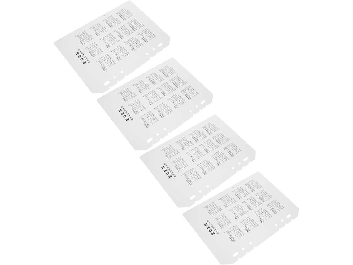 Slowmooseconjunto 4 separadores de plástico mate para agenda, reutilizables.