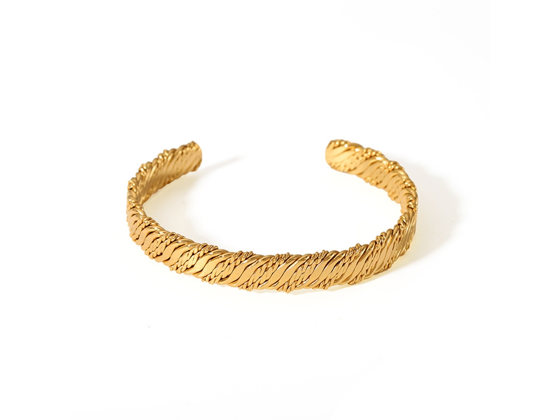 Pulsera De Nudo Abierto Con Baño De Oro De 18 Quilates En Acero Inoxidable Yybl023041