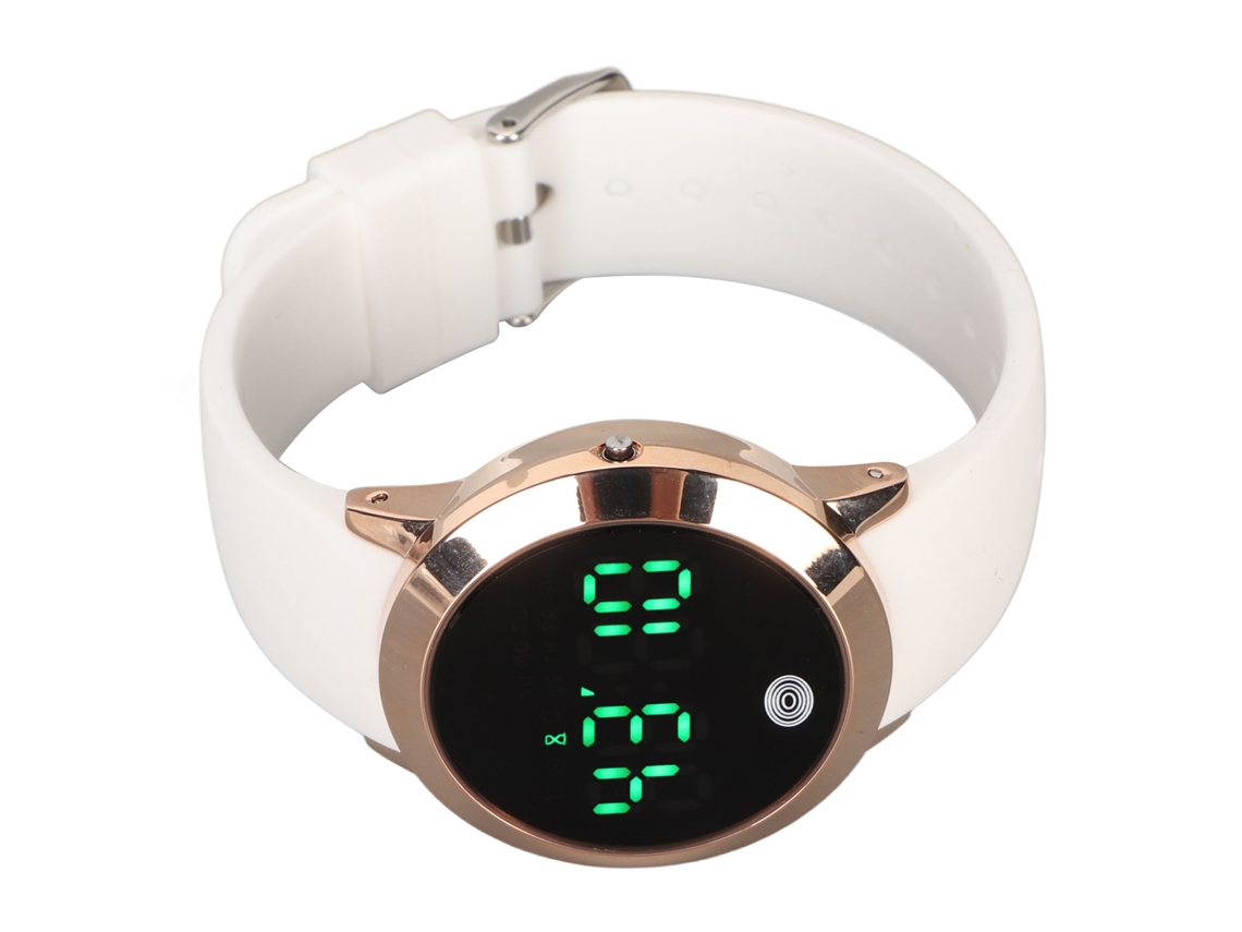 Reloj Deportivo Digital Resistente Al Agua Dorado Y Blanco Pequeño