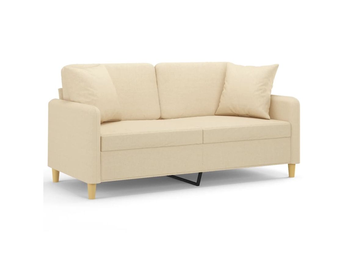 Maison Exclusive - Sofá De 2 Plazas Con Cojines Tela Color Crema 140 Cm