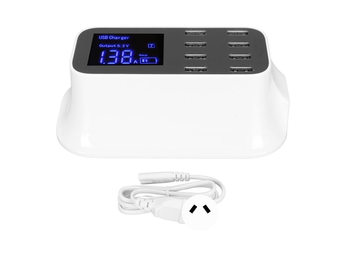 Estación De Carga Usb De 8 Puertos Con Carga Rápida, Pantalla Led, Compatible Con Múltiples Dispositivos, Enchufe Australiano.