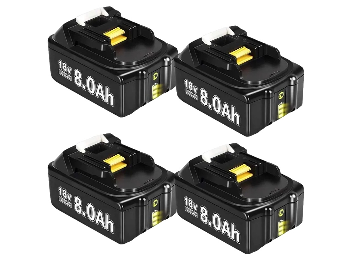 Batería para herramientas eléctricas OEM de 4 piezas, 8,0 Ah, capacidad de 8000 mAh, compatible con BL1830