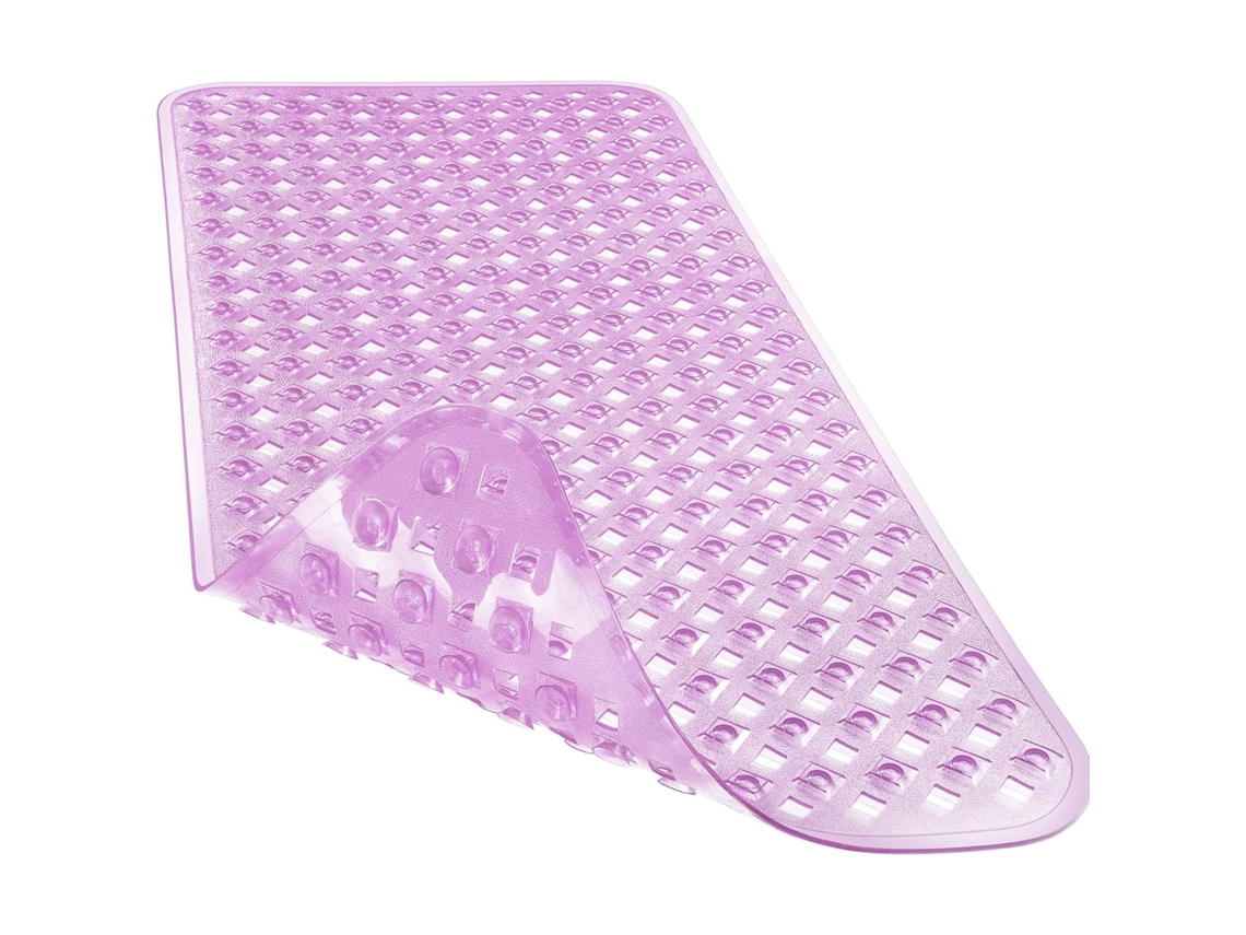 Alfombrilla De Ducha Antideslizante De 88x40 Cm, Pvc, Resistente Al Moho, Lavable A Máquina Y Suave Al Tacto (henten Home Morado)