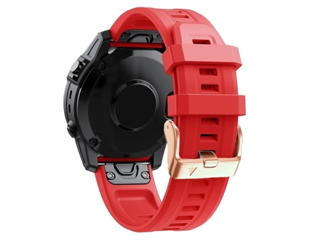 Correa Silicona Cierre Metálico para Garmin Fenix 5S Rojo y Negro Pack 2X VEANXIN