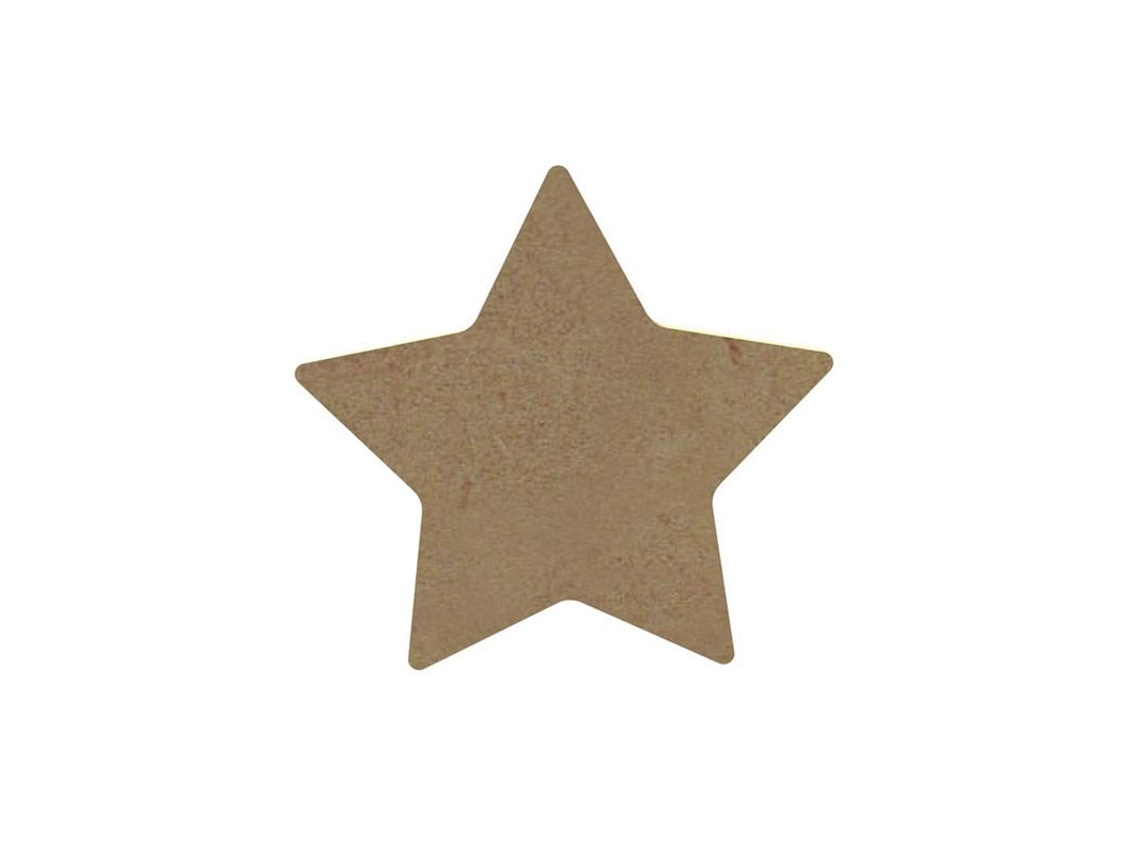 Estrella de madera MDF para decorar - 10 x 10 cm
