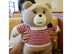 Oso De Peluche Ted 2 Con Delantal, 45 Cm, Estilo Película Disney, Juguete Suave, Regalo De Cumpleaños, Amigo, Morado, Ce, Unisex