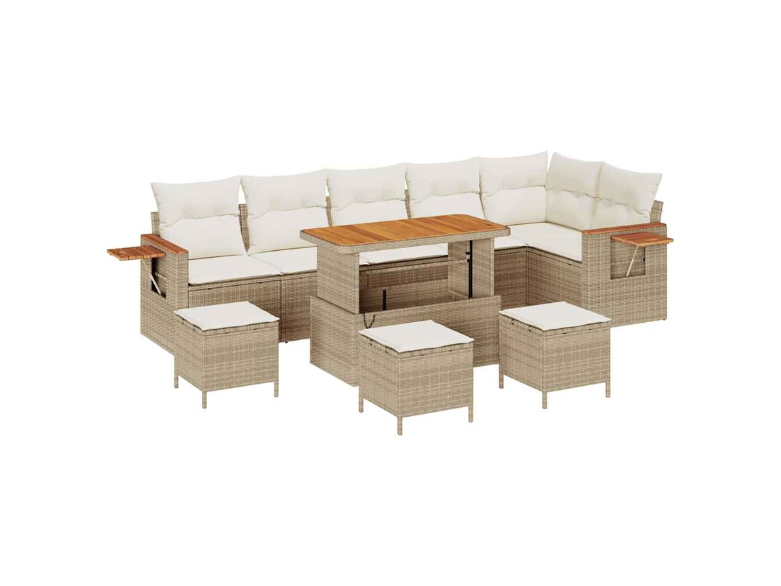 Maison Exclusive - Conjunto De Sofás De Jardín Con Cojín 12 Pcs Beige Y Crema