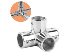 Accesorio De Hand Rail 25mm De Acero Inoxidable 316, Base Redonda 4 Vías Para Hardware