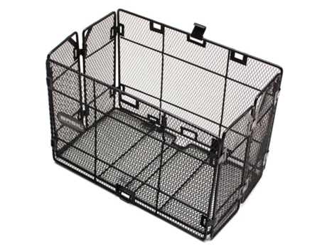 Cesta trasera plegable de acero en forma de panal de abeja con tensor para su fijación al portaequipajes BASIL Catania