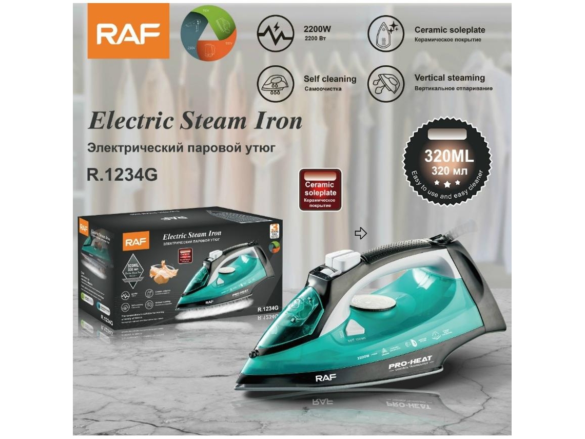 Plancha de vapor doméstica Mdug, con cable, estándar europeo y americano, doble uso (en seco y húmedo), 2200 W (verde)