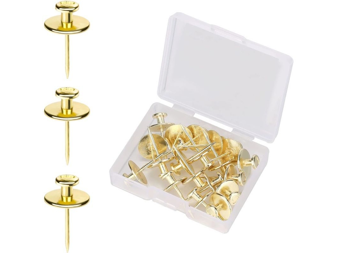 20 Ganchos De Pared Pequeños Con Cabeza, Ganchos Decorativos De Doble Clavo Para El Hogar Y La Oficina (dorados)