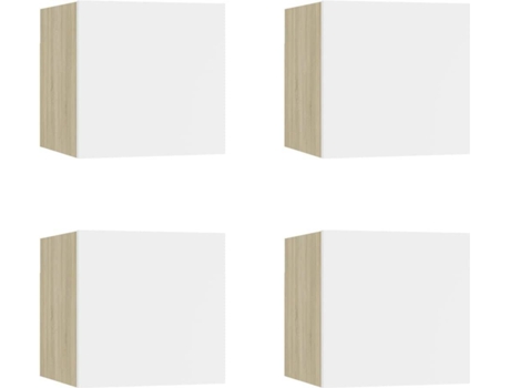 Conjunto 4 Mueble para la televisión VIDAXL Blanco Madera contrachapada (30.5x30x30 cm)