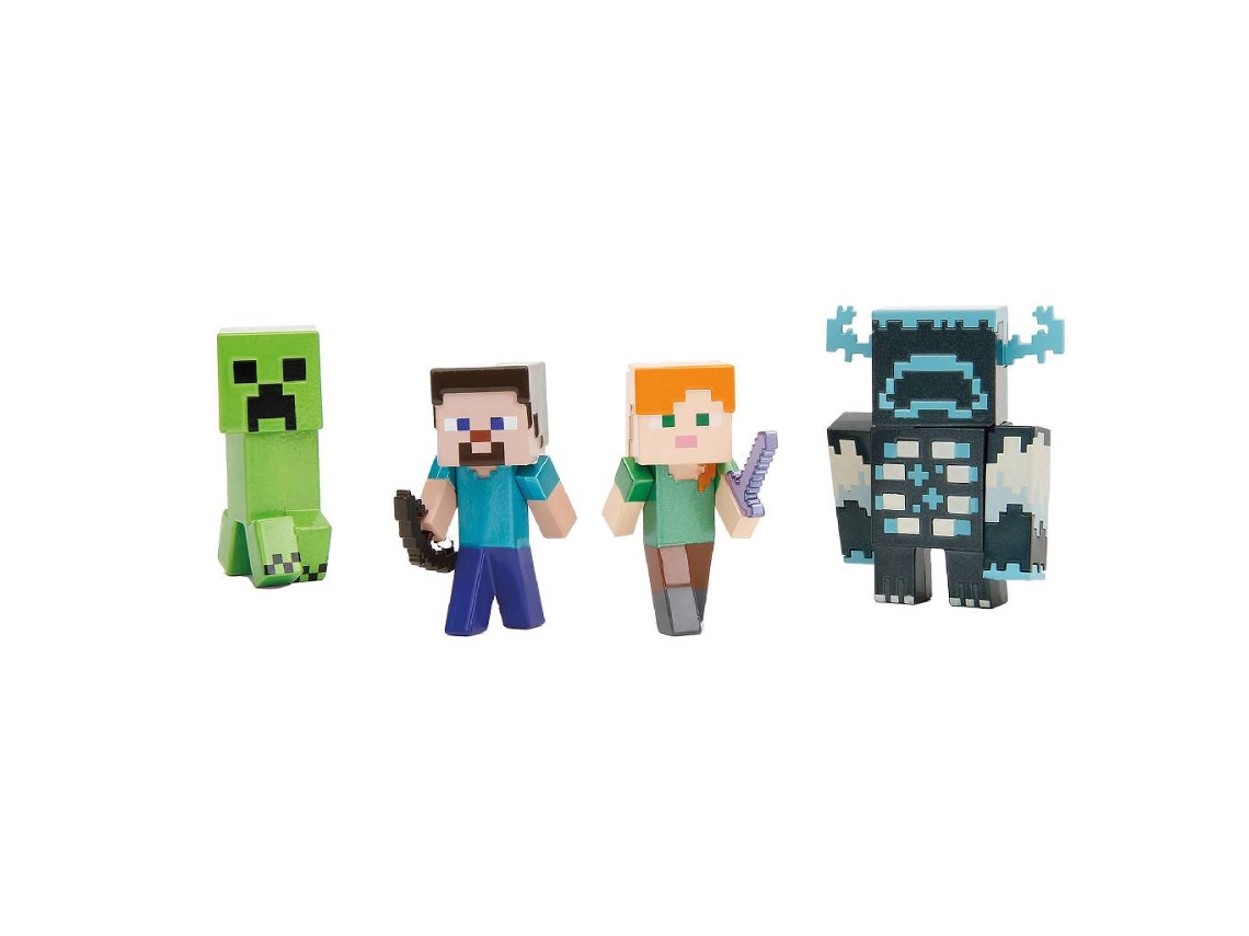 Set de 4 Nanofiguras MINECRAFT 7cm