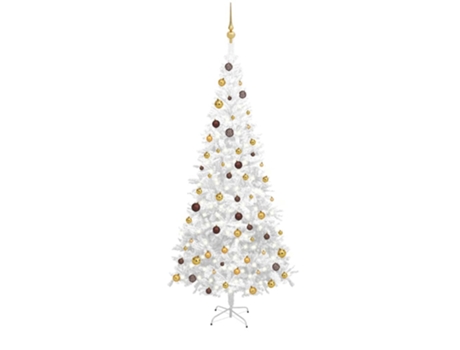 Árbol de Navidad artificial VIDAXL con luces y bolas blanco (240 cm)
