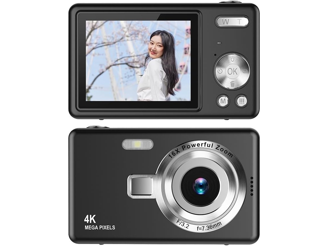 Cámara Digital 1080p Con Sensor De 96 Mp, Zoom De 16x, Pantalla Ips Hd De 2,4", Ideal Para Vlogging Y Viajes.