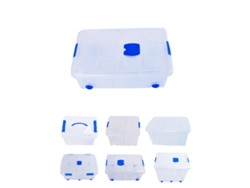 Cajas de Almacenaje Transparentes – Cajas Organizadoras de Plástico Con Tapa 36L Pack 2 Uds