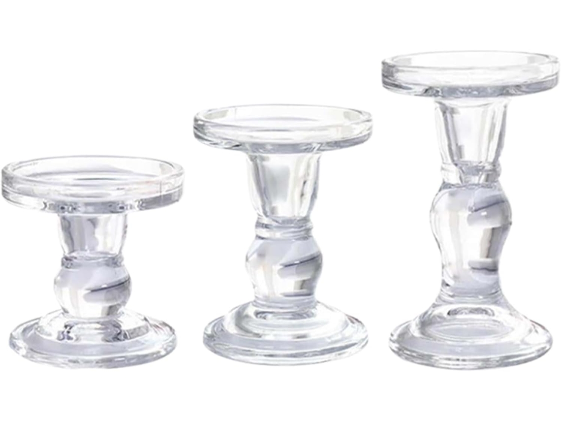 Candelabros cónicos | Decoración de mesa con candelabros finos | Juego de 3 piezas para centros de mesa Gokoco
