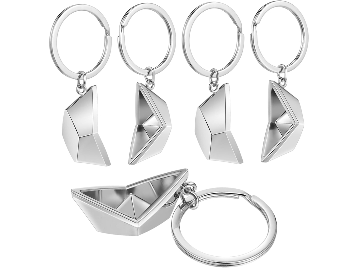 Llaveros De Papel Y Metal Con Forma De Barco, Juego De 5 Piezas, Accesorio Resistente Para Paquetes Y Llaves.